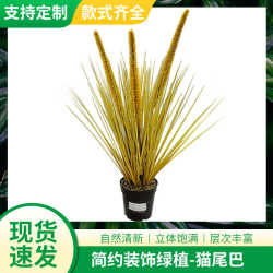 Yellow simulated plant fake flower bonsai ornaments wholesale artificial grass spot simulated green plant cat tail grass potted plant Yellow simulated plant fake flower bonsai ornaments wholesale artificial grass spot simulated green plant cat tail grass potted plant