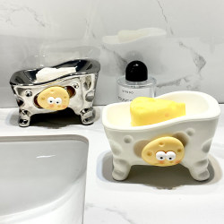 Bathroom creative soap box household cute bathroom soap box storage rack drains without water accumulation and punch-free soap dish Bathroom creative soap box household cute bathroom soap box storage rack drains without water accumulation and punch-free soap dish
