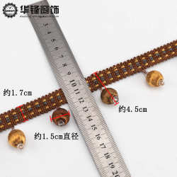 4.5 cm curtain bead lace three-color silk small wooden bead window curtain splicing accessories decorative lace 4.5 cm curtain bead lace three-color silk small wooden bead window curtain splicing accessories decorative lace
