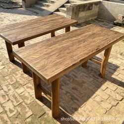 Tea table desk long wooden board desktop log solid wood dining table solid old wooden table retro elm nostalgic household tea Tea table desk long wooden board desktop log solid wood dining table solid old wooden table retro elm nostalgic household tea