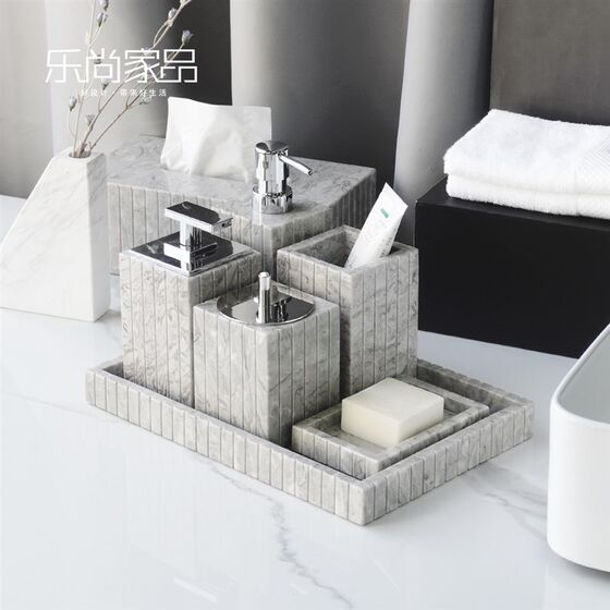 Striped natural marble bathroom supplies set model room soft decoration washbasin aromatherapy ornaments wash set 
Striped natural marble bathroom supplies set model room soft decoration washbasin aromatherapy ornaments wash set