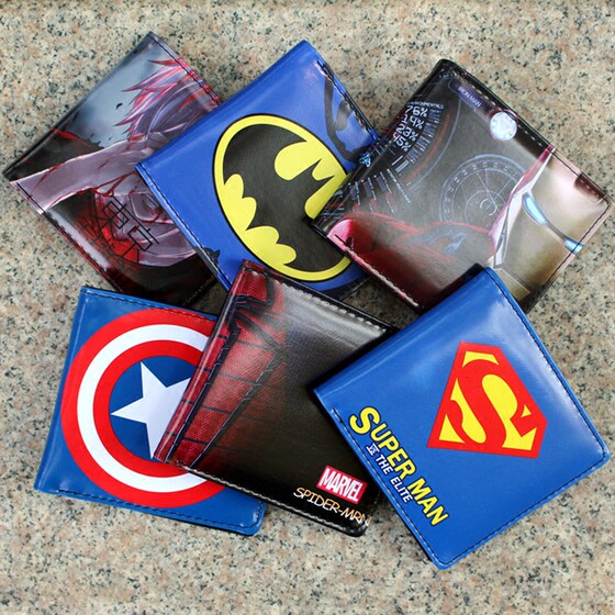 Anime cartoon short wallet Steel elementary and middle school students ultra -thin wallet boys and children, American Captain Captain Captain Coin Pass Anime cartoon short wallet Steel elementary and middle school students ultra -thin wallet boys and children, American Captain Captain Captain Coin Pass