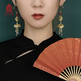 Palace Museum Taobao Chunyan Haitang - 18K Gold Plated antique earrings with tassel super fairy Hanfu