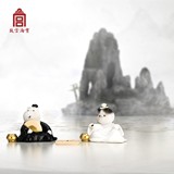 The Palace Museum Taobao Qin, chess, calligraphy, painting, poetry, wine, tea, memoryless, natural and unrestrained - Antique resin cat lovely ornaments