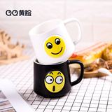 QQ yellow face ceramic relief cup cute expression Mug Coffee Cup