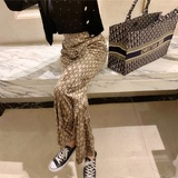 Sagging wide leg pants for female summer students, Korean version, loose and fashionable, all-round straight tube pants, elastic waist, casual long pants, thin style