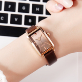 Authentic poly Vintage rectangular wristwatch female student Korean fashion simple waterproof leather strap women's Watch