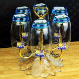 Creative stainless steel rotating cup holder, glass water cup holder, European style hanger, fashionable living room, upside down drain holder, household
