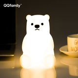 Little bear silicone night light rechargeable dofu pat baby feeding bedroom bedside sleep eye protection lamp energy saving