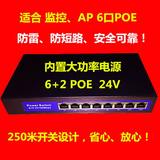 Non standard 24vpoe switch monitoring 6-port power supply 250m network switch 2 + 6-port built-in power supply project