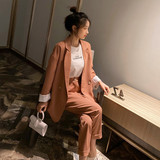 Two piece set of leisure suit pants with the style of foreign goddess