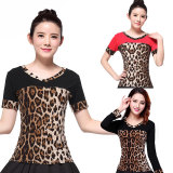 Fuwu square dance dress single top spring 2019 new leopard casual Dance Dress Latin dance dress female
