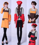 Apron, sleeve, headscarf, three piece set, multi piece set, waiter's work suit, Korean version, lovely apron, customized printing