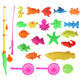 Children's educational fishing toys kitten magnetic magnet fishing square children's swimming magnetic fishing suit