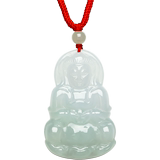 Zhou Liufu jewelry jadeite Guanyin pendants for men and women natural ice waxy jadeite pendants good gift fc045487