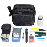 Optical Fiber Cold Joint Toolkit Fusion Machine Covered with Leather Cable Toolbox Optical Power Meter Red Light Pen Cutter