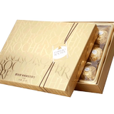 Ferrero Rocher golden ball hazelnut flavored chocolate