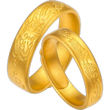 Zhou Liufu jewelry gold ring men's and women's inheritance craft classic Dragon Phoenix Engagement Wedding Ring ancient method