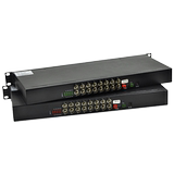 Haohanxin1u frame type 16 channel pure video optical transceiver single mode single fiber 16 channel optical transceiver FC1 pair