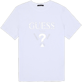 Guess couple women's solid inverted triangle logo short sleeve t-shirt-yj2k9407k