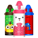 Insulated cup for children with suction pipe dual purpose vacuum fall proof kindergarten children cartoon 304 stainless steel student water bottle