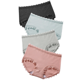 Women's underwear lace antibacterial cotton 100% cotton crotch traceless large girls breathable girls' mid waist briefs