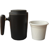 Nameless ceramic mark cup with filter screen and lid for tea making