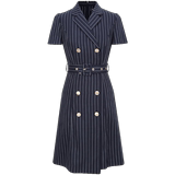 Scofield women's new spring / summer 2020 Plaid vertical stripe belt slim dress sfowa6409l