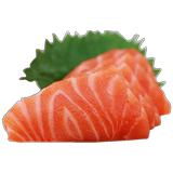 Fresh imported salmon sashimi, middle section, frozen fresh salmon meat, 150g, mustard + soy sauce