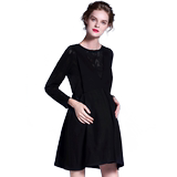 Pregnant women's clothing: European and American hollow fashion women's long sleeve dress in spring and autumn, medium length and slim two-piece ol professional suit