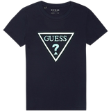 Guess couple women's solid inverted triangle logo short sleeve t-shirt-yj2k6427k