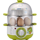 Midea stainless steel mini double layer egg boiler household electric steamer multi-function small steamer automatic breakfast God