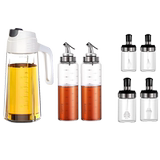7-piece seasoning box, glass, household sealed seasoning bottle, salt pot, kitchen monosodium glutamate bottle, oil brush pot