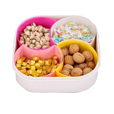 Household dry fruit tray creative modern living room plastic melon seed tray candy tray nut box grid with cover multi-function