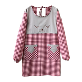 Apron, kitchen, waterproof and oil proof, sleeve cover, adult and female fashion, home use, cotton, long sleeve, cooking and reverse dressing