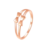 Cuishangyuan K-gold ring simple double bowknot 18K genuine color gold ring female rose gold finger ring au750 new product