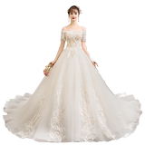 The bride's wedding Tietop 2019 new trailing bride winter shoulder tiktok, the voice of the bride is thin and light.