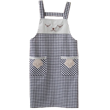 Medium length apron women's fashion household kitchen Lovely Japanese cooking pure cotton work clothes adult sleeveless belt