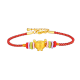 Cui Shangyuan 999 gold bracelet virgin Rope Bracelet 3D hard gold transfer bead for girlfriend gift