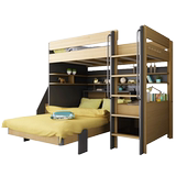 Healthy and beautiful children's bed, bed and table, combination bed, adult small family type, elevated bed, staggered up and down bed with desk