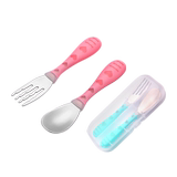 Children's spoons, forks, stainless steel baby bowls, spoons, sets, auxiliary bowls, anti falling baby spoons, learning to eat bowls and tableware