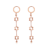 Cuishangyuan 18K Gold Earrings Rose Gold Earrings Flower Earrings temperament long tassel K gold ear line new car flower