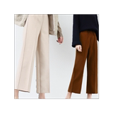 Women's wool wide leg pants autumn and winter 2019 casual drop sense straight bobbin pants nine point pants Hong Kong flavor chic loose pants