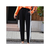 Loose legged cropped pants women's white edge Harun pants high waist radish pants lanterns Chiffon casual pants thin Korean version