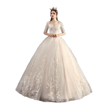 Main wedding dress 2019 new bride dream luxury winter simple super fairy trailing star light Sen series Hepburn