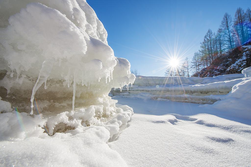 冬天的阿尔山具备了一切对冬景的幻想:雪地,松林,雾凇,温泉……而且