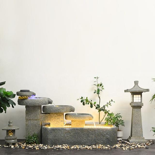 
Creative Chinese-style flowing ornaments Living room, home balcony, garden, teahouse, stone mill landscape, courtyard club, wealth decoration