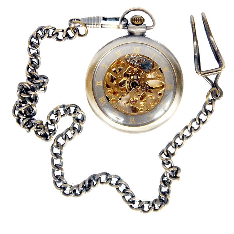 Orologio Da Tasca Vintage Con Bussola E Collana – Massonico, Cassa In Rilievo, Quarzo