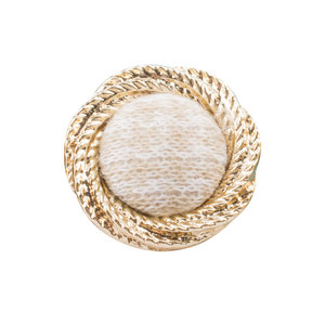 
Metal bag buckle high-end Korean style top men and women's coat white wool coat round houndstooth high-quality buttons