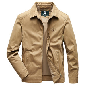 
Spring and Autumn Coat Men's Work Jacket Pure Cotton Thin Middle-aged Loose Jacket 50-Year-Old Dad's Men's Autumn Coat